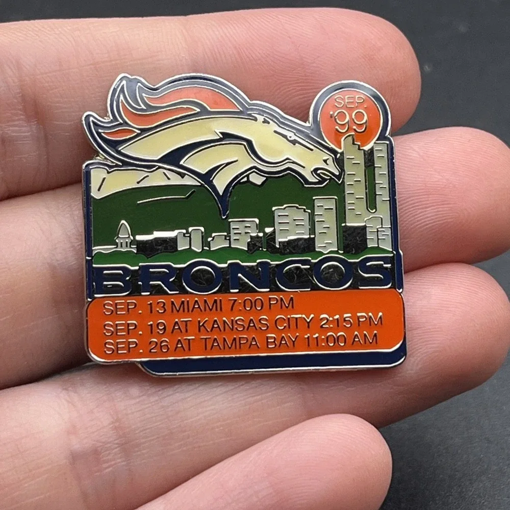 NFL Denver Broncos September 1999 Schedule Football Hat Pin Limited Edition 3000